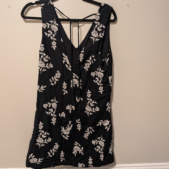 Abercrombie & Fitch Embroidered Linen Blend Mini Dress Size M - Picture 7 of 9